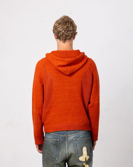 Mojave Knit Zip Hoodie - radiant orange
