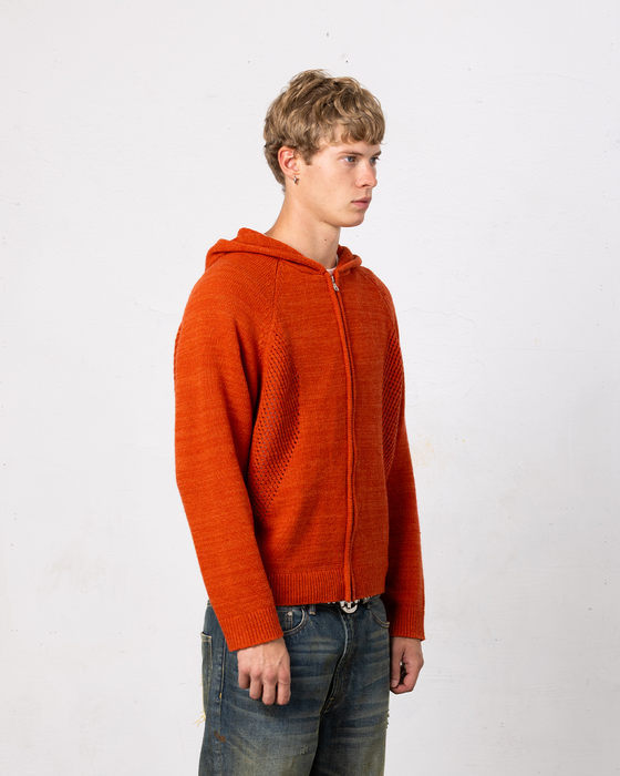 Mojave Knit Zip Hoodie - radiant orange