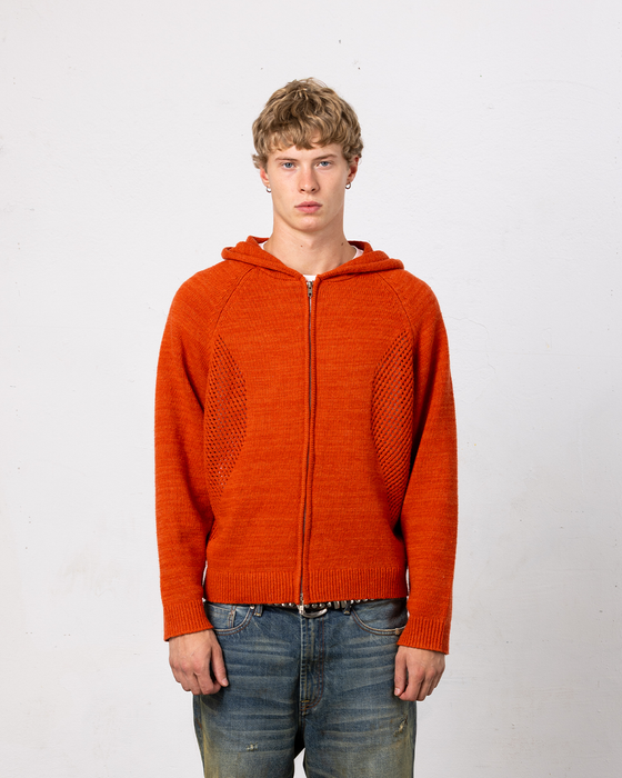 Mojave Knit Zip Hoodie - radiant orange
