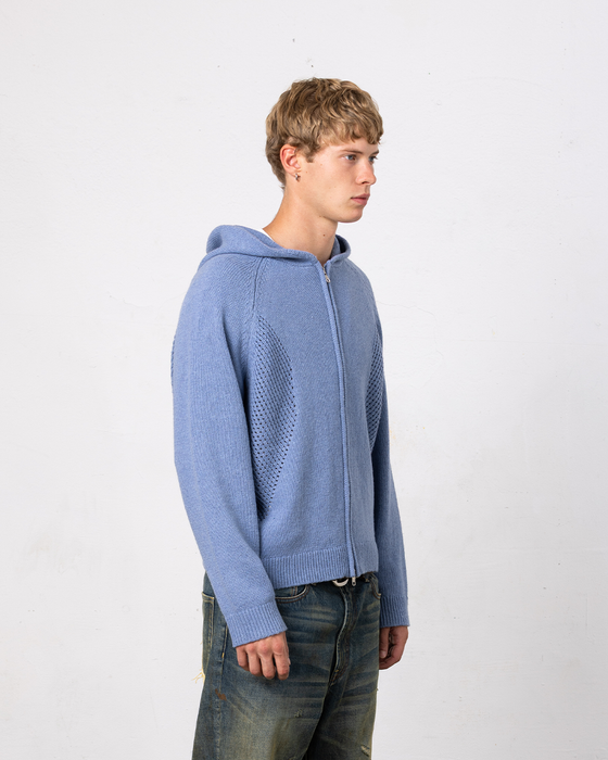 Mojave Knit Zip Hoodie - sailor blue