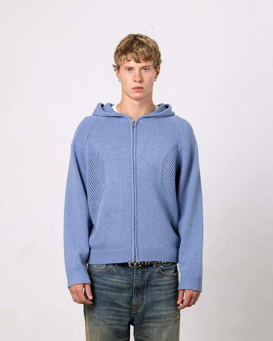 Mojave Knit Zip Hoodie - sailor blue