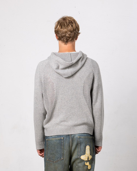 Mojave Knit Zip Hoodie - heather grey