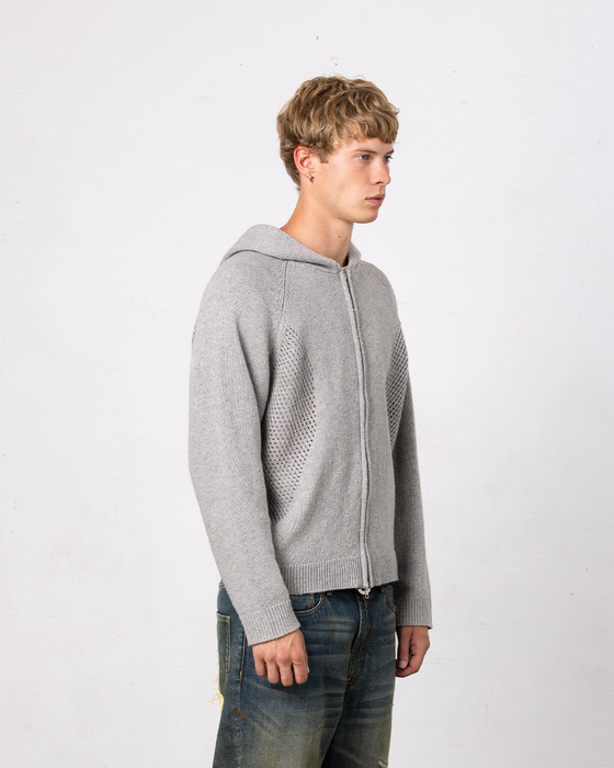 Mojave Knit Zip Hoodie - heather grey