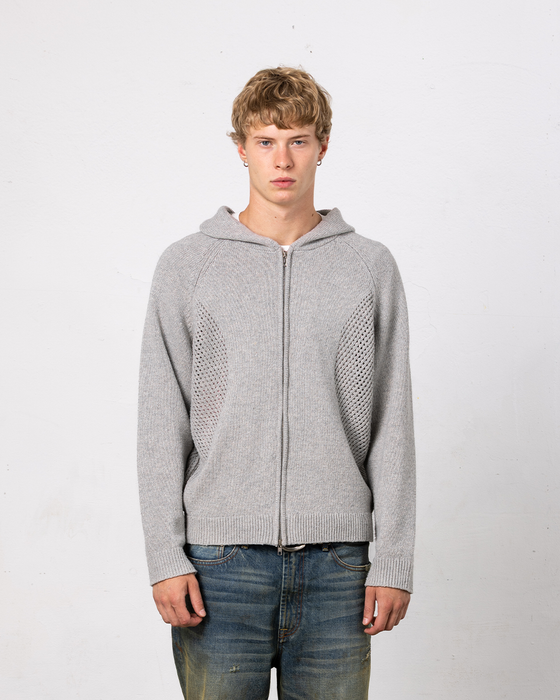 Mojave Knit Zip Hoodie - heather grey