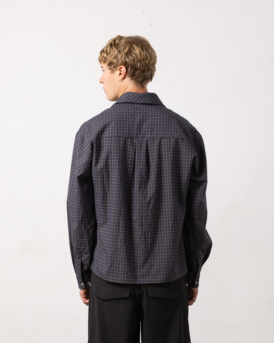Edelweiss Plaid Shirt - navy