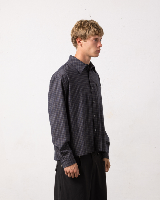 Edelweiss Plaid Shirt - navy