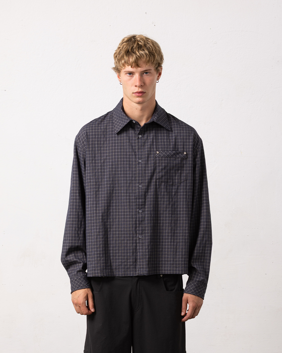 Edelweiss Plaid Shirt - navy