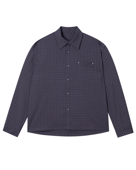 Edelweiss Plaid Shirt - navy