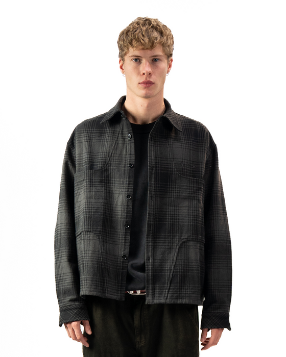 HEAVY FLANNEL SHIRT - Black/Grey