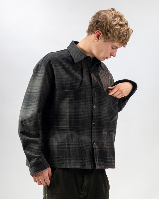 HEAVY FLANNEL SHIRT - Black/Grey