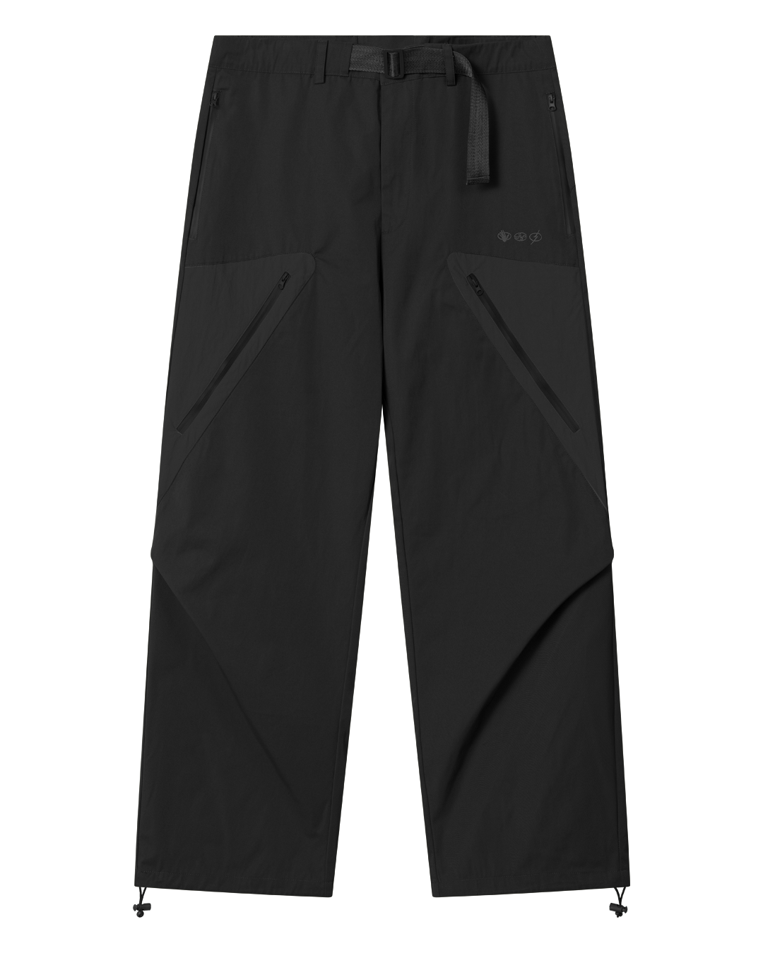 彫刻 Black Pants Studio D'Artisan Black Kasuri Dyed Beach Cloth Pants (Wide