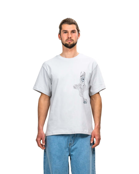 'T' Topographic Tee - Light Grey - TARMAC