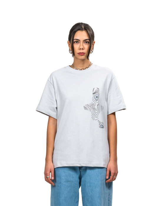 'T' Topographic Tee - Light Grey - TARMAC