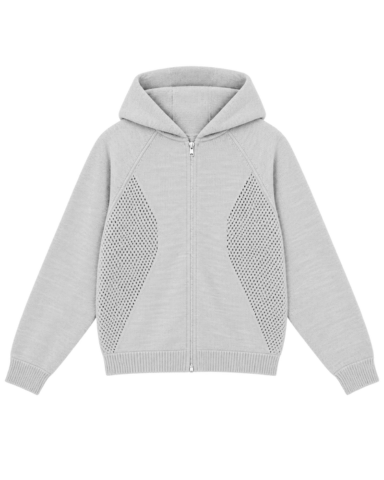 Mojave Knit Zip Hoodie - heather grey